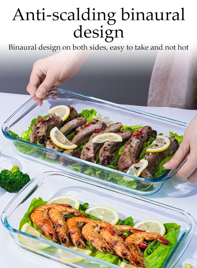 DUNISO Glass Baking Dish for Oven, Single Serving Glass Pan for Cooking, Multi-functional Small Casserole Dish, Rectangular Baking Pan, Heat Resistant Oven Bakeware (1L) - Image 4