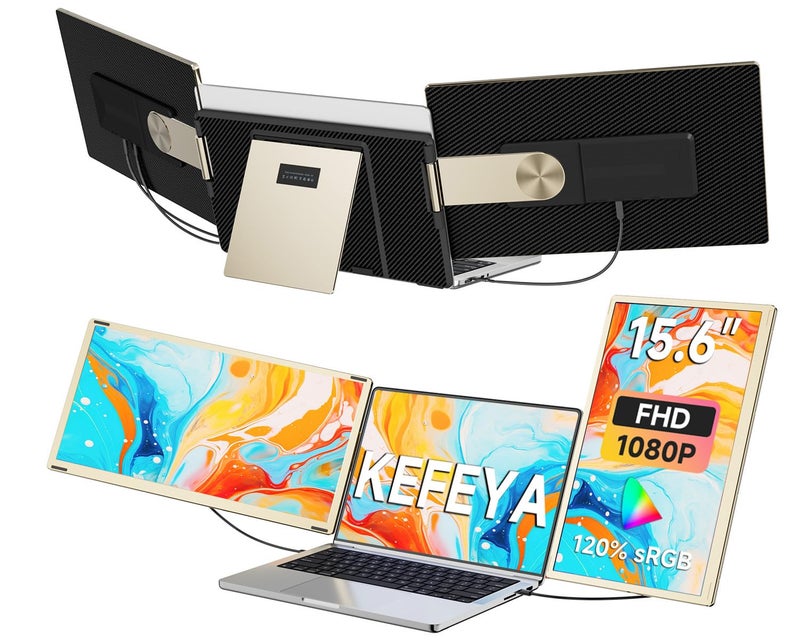 KEFEYA Laptop Screen Extender 156 FHD 1080P Portable Triple Monitor for Laptops 13173 120 sRGB 235 Rotation Detachable Laptop Monitor Extender for WindowsMacDexChromeSurface Plug n Play - Image 2