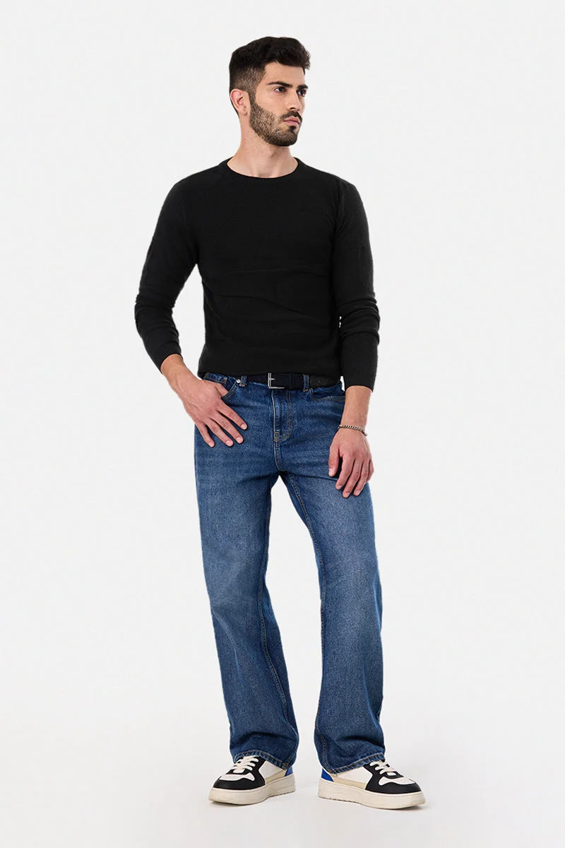 SNITCH Textured Regular Fit 100% Cotton Sweater