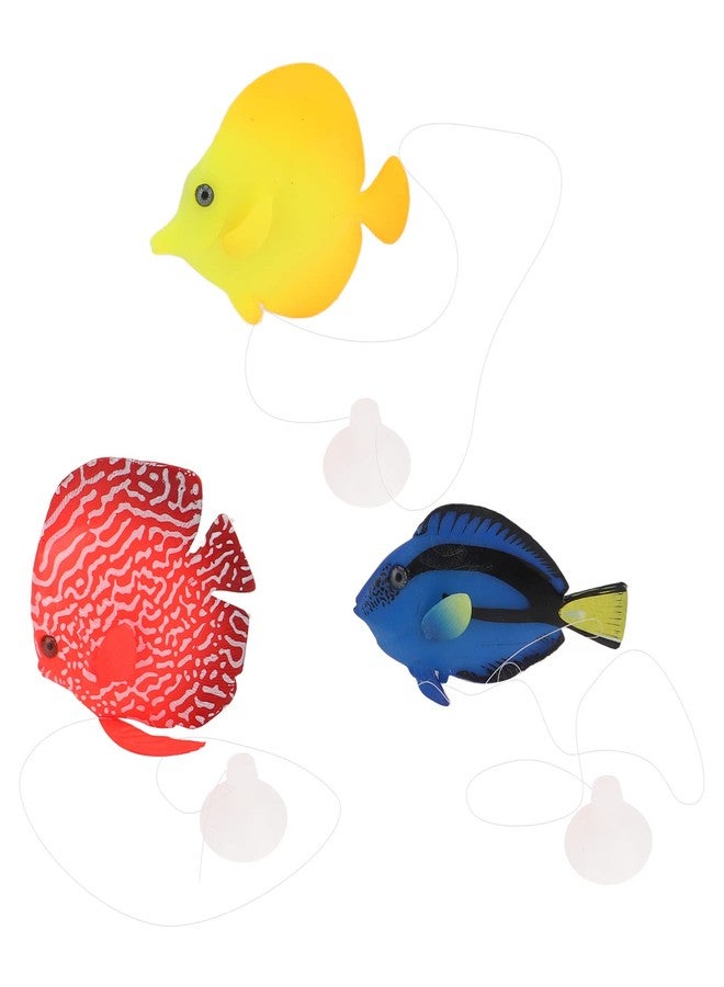 Restokki 3Pcs Artificial Glowing Fish 3 Styles Colorful Fake Fish Floating Clownfish Aquarium Artificial Fish Decor for Fish Tank - Image 1