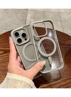 Exotic iPhone 15 Pro Max Magsafe Transparent with Natural Titanium Bumper Case - N52 Stronger Magnets - Shockproof Military-Grade Protection  - Image 4