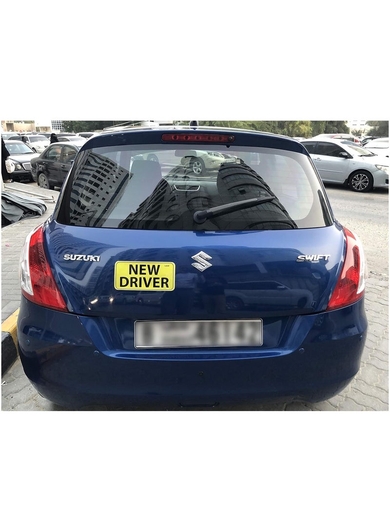Rubik New Driver Car Sign Vinyl Sticker, Large Text, Highly Reflective Caution Sticker for Beginner New Car SUV Van Drivers (Large 11x23cm) - Image 2