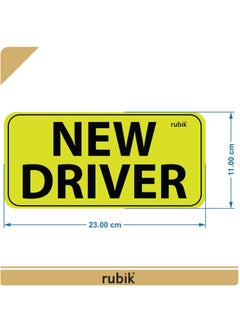 New Driver Car Sign Vinyl Sticker, Large Text, Highly Reflective Caution Sticker for Beginner New Car SUV Van Drivers (Large 11x23cm) - pzsku/Z8DE279FD997F3F8AF322Z/45/_/1708531555/5f545304-41eb-47c1-9788-b27c04c4e4e1