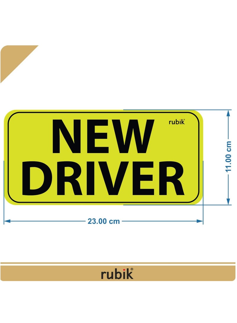 Rubik New Driver Car Sign Vinyl Sticker, Large Text, Highly Reflective Caution Sticker for Beginner New Car SUV Van Drivers (Large 11x23cm) - Image 5