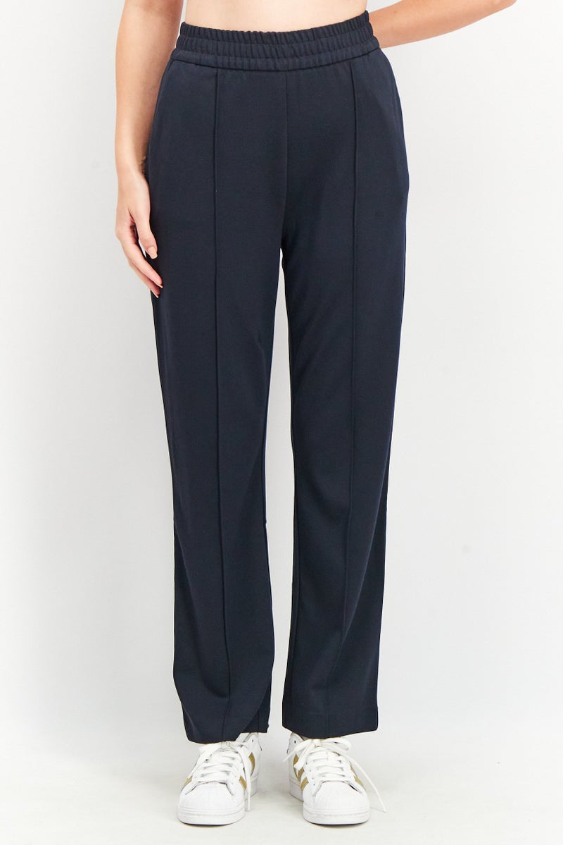 Tchibo Women Regular Fit Plain Pants, Navy - Image 1