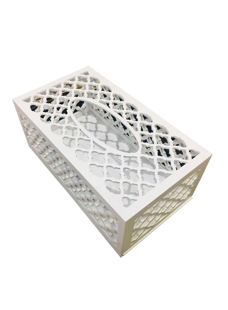 FFD Wooden Tissue cash Napkin Holder Unique Design Tissue Box White - Image 5