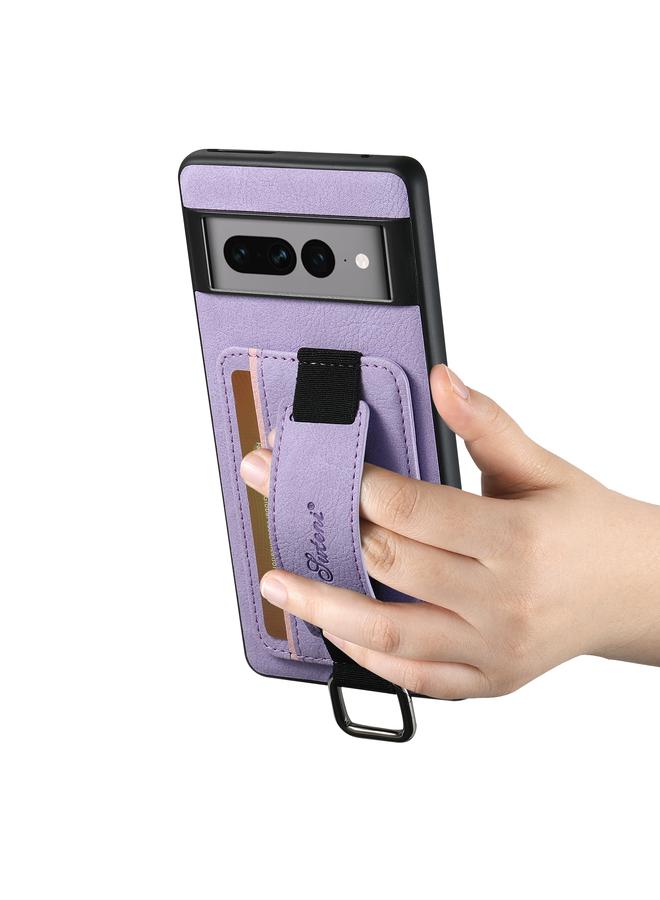 Suteni Case For Google Pixel 7a H13 Litchi Leather Wrist Strap Wallet Back Phone Case - Image 3