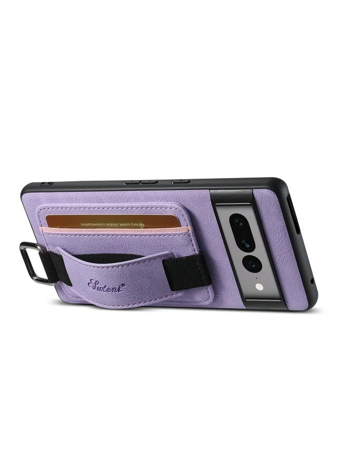 Suteni Case For Google Pixel 7a H13 Litchi Leather Wrist Strap Wallet Back Phone Case - Image 2