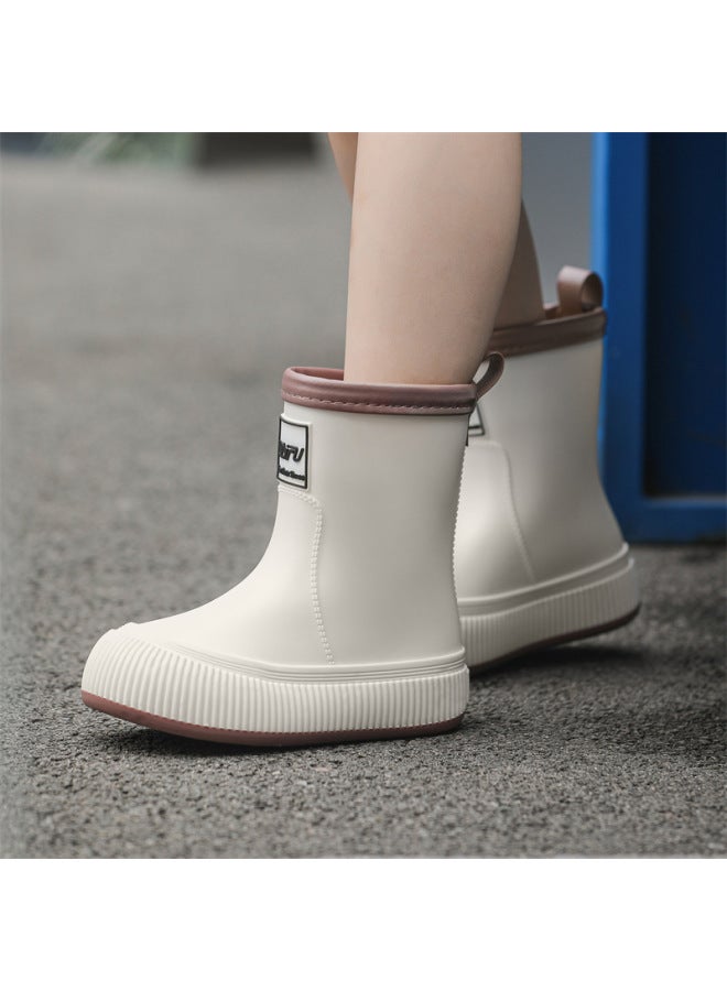 Children's Rain Boots For Boys And Girls, Special For Primary School Students To Go To School, Medium And Large Kidsren's Rain Boots Fleece-lined Waterproof Anti-slip Rubber Shoes And Water Shoes