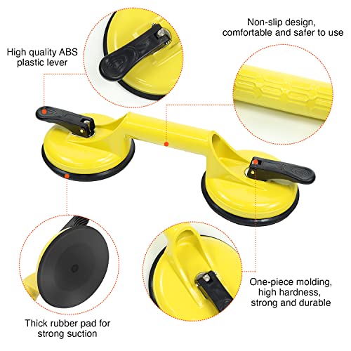 Genubi Industry Glass Suction Cups Heavy Duty Aluminum Vacuum Plate Handle Holder Hooks to Lift Large GlassFloor Gap FixerTile Suction Cup LifterPad for LiftingDent Puller - Image 5
