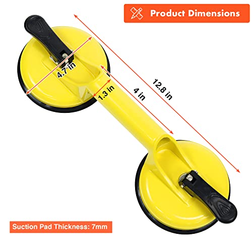 Genubi Industry Glass Suction Cups Heavy Duty Aluminum Vacuum Plate Handle Holder Hooks to Lift Large GlassFloor Gap FixerTile Suction Cup LifterPad for LiftingDent Puller - Image 3