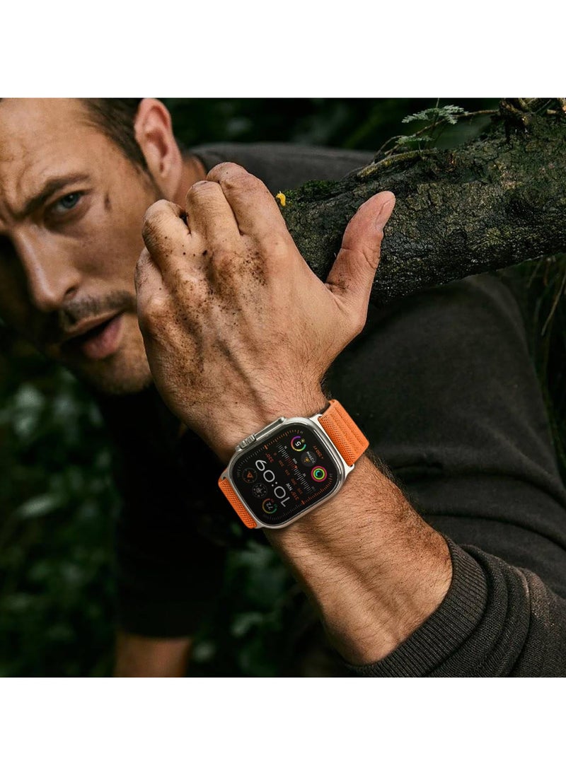 Sport Durable Rugged Watch Band Designed for Apple Watch Ultra 1/2 49mm 45mm 44mm 42mm, Soft Stretchy Nylon Loop Strap with S-Hook for iwatch Series 9 8 7 6 5 4 3 2 1 SE