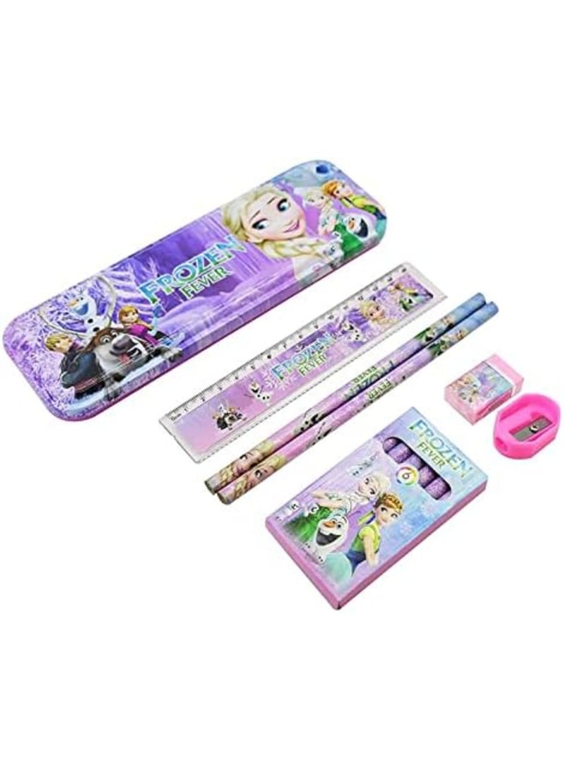 SYOSI Complete Multicolor Stationery Set for Kids - Ideal School Supplies Kit with Pencils, Pens, Erasers & Sharpener - Gift for Girls & Boys - Image 4