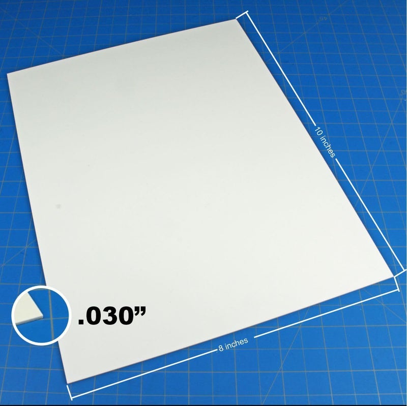 LITKO 8x10-inch Polystyrene Flexible Craft Sheets | Plasticard | Styrene Plastic Sheets | Modeling | Crafting | Scratch Building | Displays | White (.030 Inch - 8 Pack) - Image 2