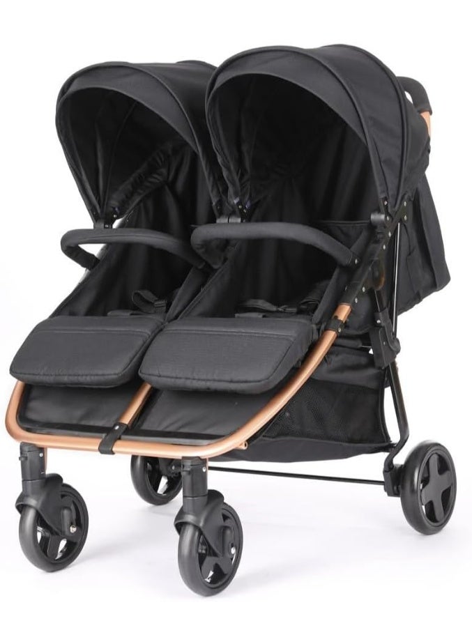 Side-by-Side Twin Stroller for Newborns to 36 Months,BLACK GREY - Image 4