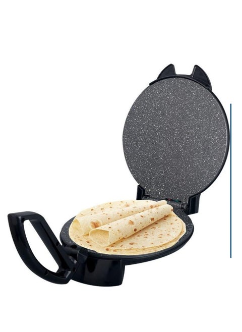 MATSU 10-Inch Electric Roti Maker – 1200W Non-Stick Chapati Press Machine for Home – Stainless Steel Flatbread Maker with Adjustable Temperature Control, Dual Indicator Lights, Safety Lock, Easy to Clean Plates, 220-240V Kitchen Appliance