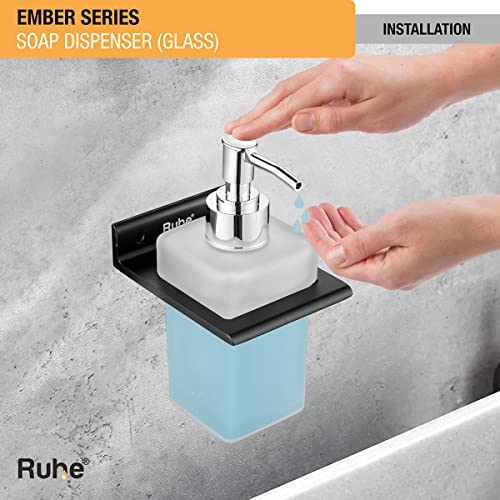 Ruhe Ember Series Aluminium Liquid Soap Dispenser | Wall Mounted | Shampoo Conditioner Holder | Handwash Dispenser for Wash Basin, Bathroom and Kitchen Sink | Bathroom Accessories | Black Matt - Image 3