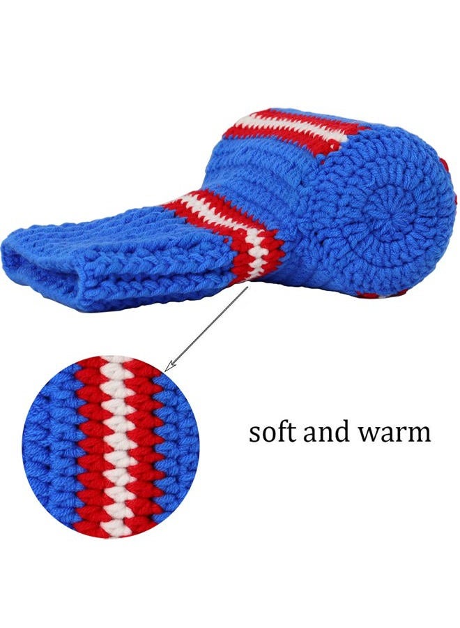FunisFun Beer Mitten Gloves, Knit Stitched Drink Mitt Holder for White Elephant Gag Gift Tailgating Idea (Rangers-Blue), Rangers-blue, L - Image 3