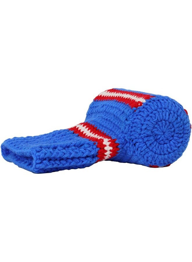 FunisFun Beer Mitten Gloves, Knit Stitched Drink Mitt Holder for White Elephant Gag Gift Tailgating Idea (Rangers-Blue), Rangers-blue, L - Image 5