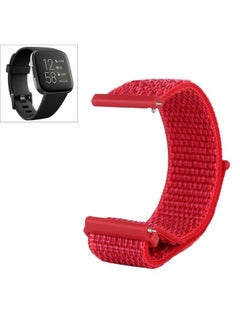 Replacement Strap For Fitbit Versa / Versa 2 Nylon Watch Band with Hook and Loop Fastener Red