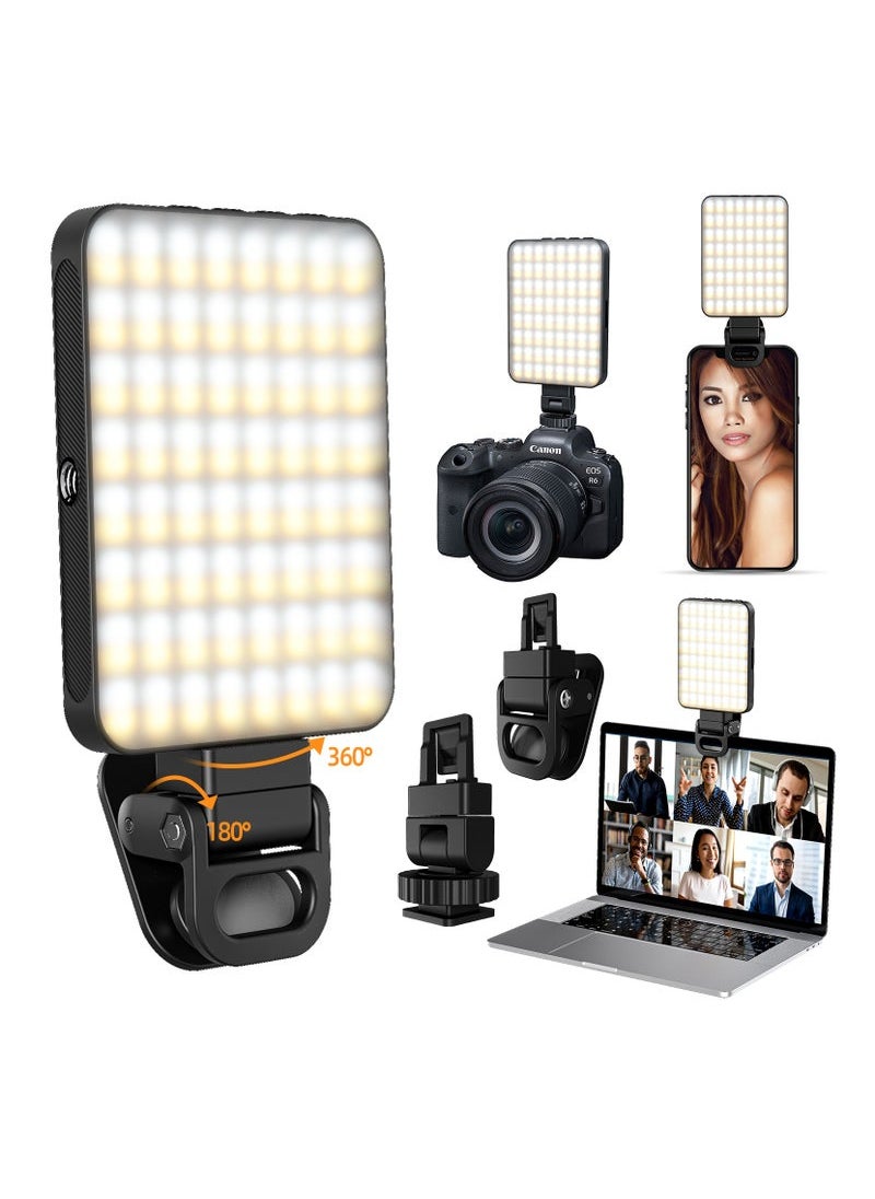 Generic - Magnetic fill light 128 LED with magnetic ring  Phone clip  Camera cold boot 2000Mah Lumen 240lm Selfie Light 3 Colors Adjustable, 3000 to 6500K Color Temperature - Image 1
