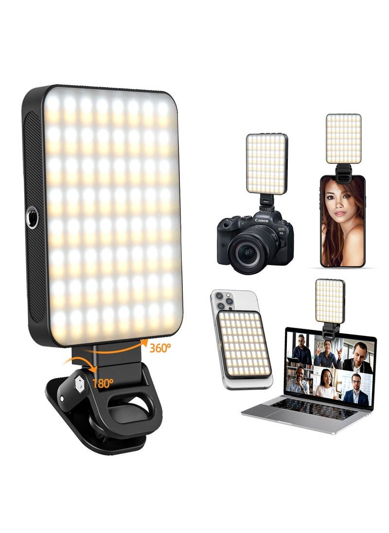Generic - Magnetic fill light 128 LED with magnetic ring  Phone clip  Camera cold boot 2000Mah Lumen 240lm Selfie Light 3 Colors Adjustable, 3000 to 6500K Color Temperature - Image 1