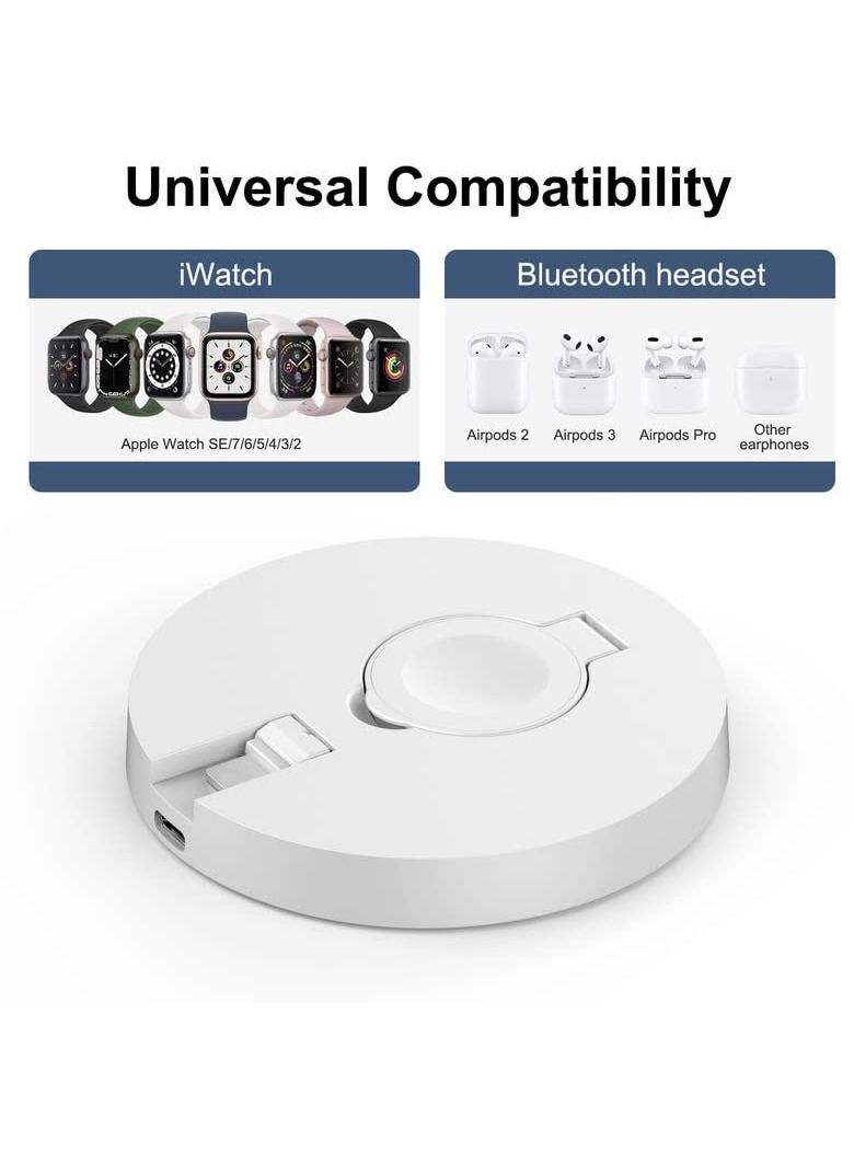 Excefore Wireless Charger, 2023 New for Apple Watch Charger 2 in 1 Wireless Charging Station Magntic Charging Stand  Durable TPU Design Compatible for iWatch Series  - Image 4