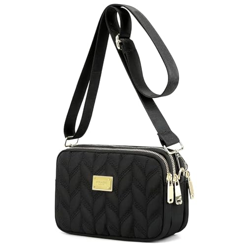 WITERY Small Crossboby Purse for Women - Waterproof Nylon Crossbody Phone Bag Shoulder Bag with Adjustable Strap, Lightweight Ladies Quilted Multi-Pocket Small Purses Travel Handbags - Image 1