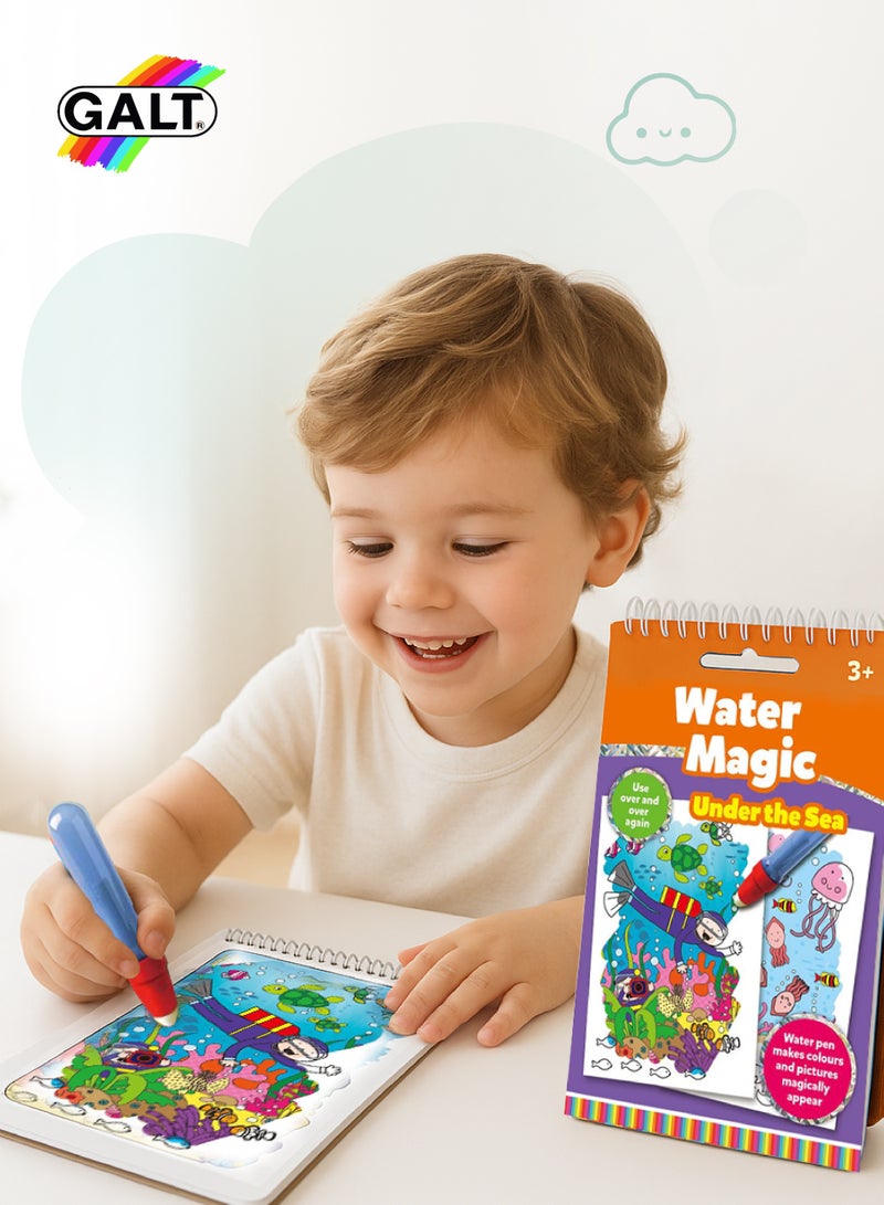 Galt Toys Water Magic Under the Sea Activity Kit | Reusable Coloring Book for Kids 3+ | Includes Water Pen | Mess-Free Fun | Ideal Travel Toy | 14.5 x 1.5 x 26.5 cm - Image 2