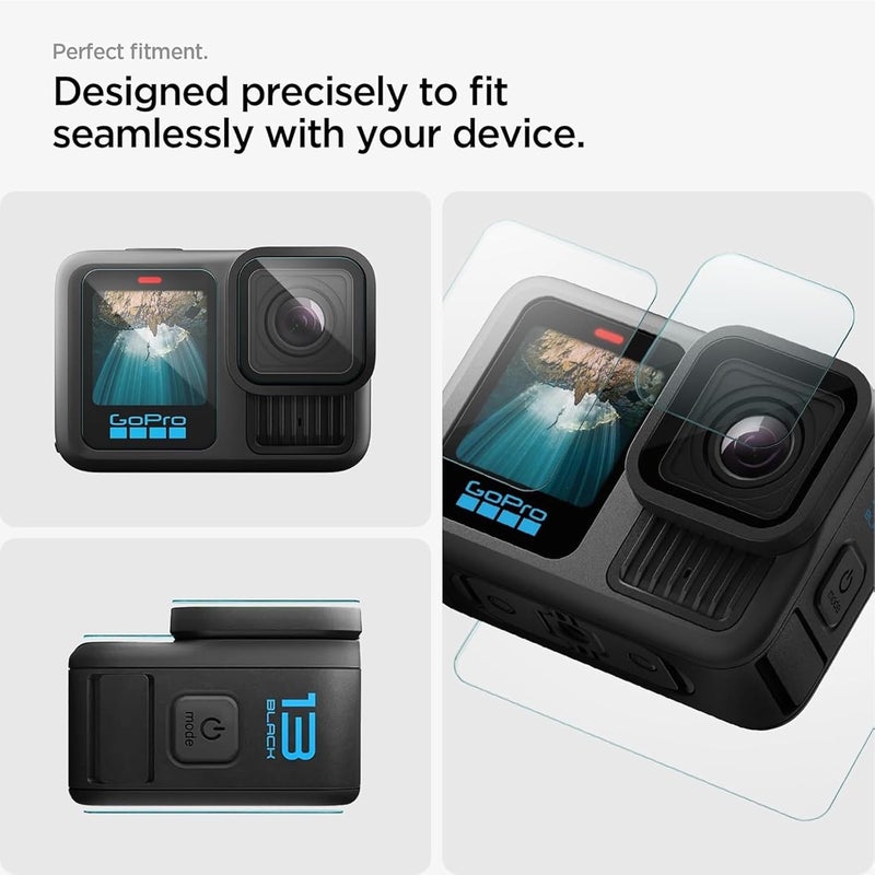 Wisely Tempered Glass Compatible for GoPro Hero 13 Action Camera Lens Screen Protector Edge To Edge Full Cover, Easy Installation kit - HD Clear, Complete Set Of 3 Go Pro Glass - Image 5