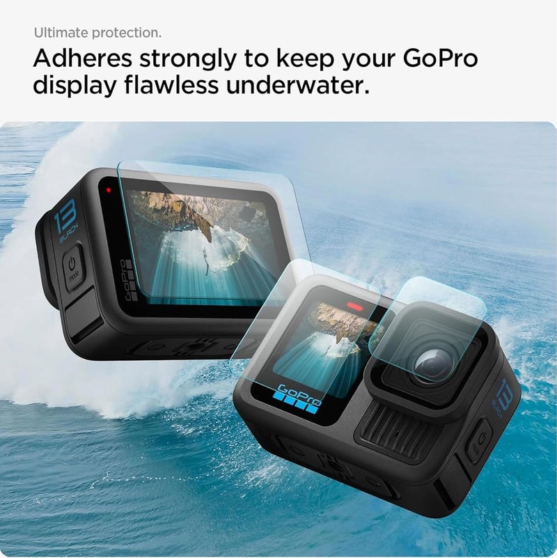 Wisely Tempered Glass Compatible for GoPro Hero 13 Action Camera Lens Screen Protector Edge To Edge Full Cover, Easy Installation kit - HD Clear, Complete Set Of 3 Go Pro Glass - Image 3
