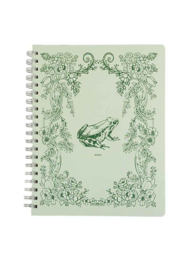 pearhead Frog Toile Hardcover Spiral Notebook – 8x10 Stylish College-Ruled Journal, 200 Lined Pages for Writing, School & Work - Image 1