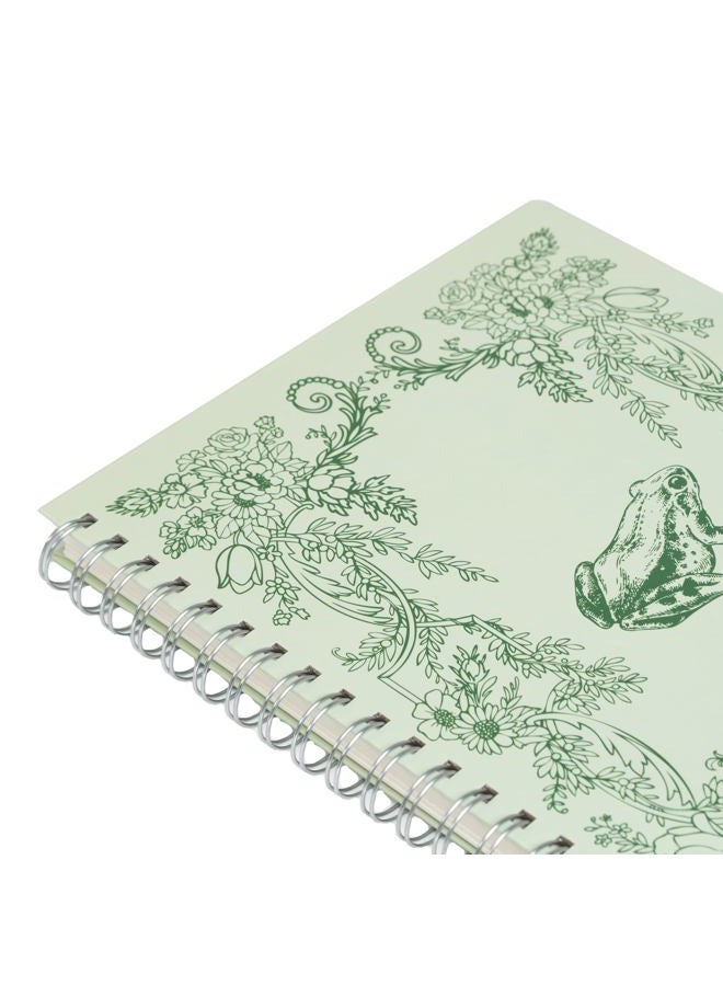 pearhead Frog Toile Hardcover Spiral Notebook – 8x10 Stylish College-Ruled Journal, 200 Lined Pages for Writing, School & Work - Image 3