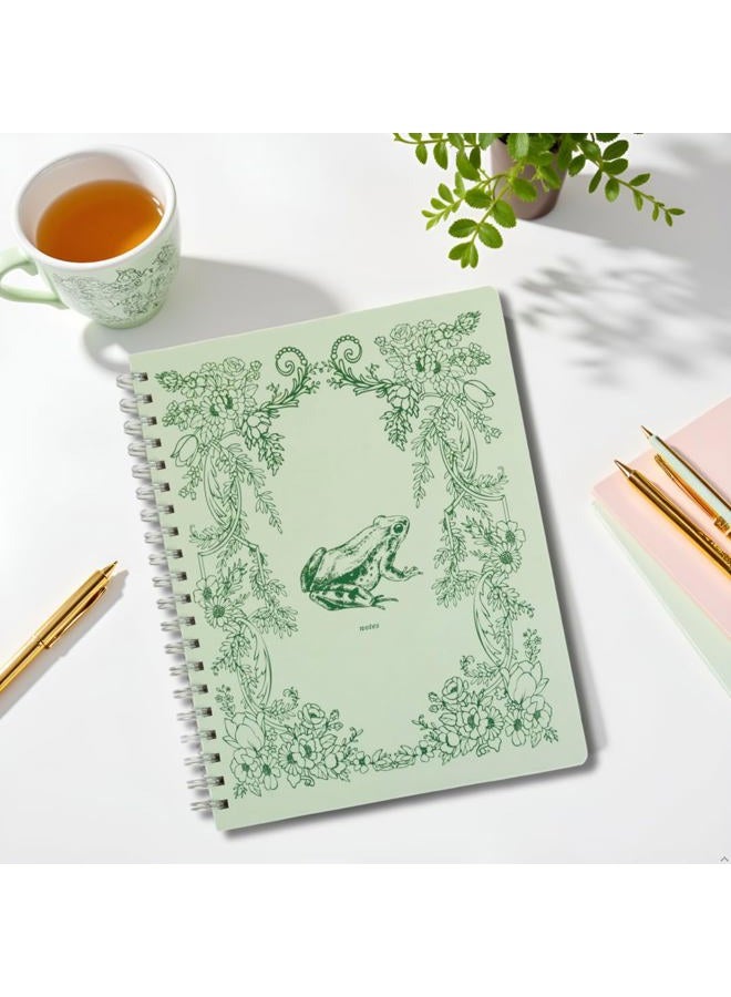 pearhead Frog Toile Hardcover Spiral Notebook – 8x10 Stylish College-Ruled Journal, 200 Lined Pages for Writing, School & Work - Image 5
