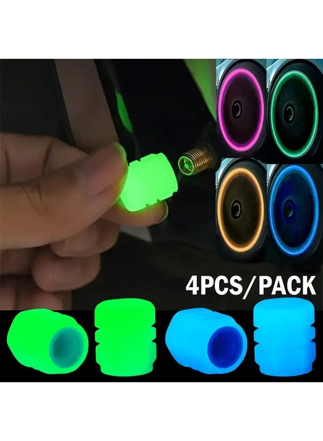 Glow In The Dark Valve Stem Caps 12pcs High Visibility Safety Light Up Wheel Covers - Image 4
