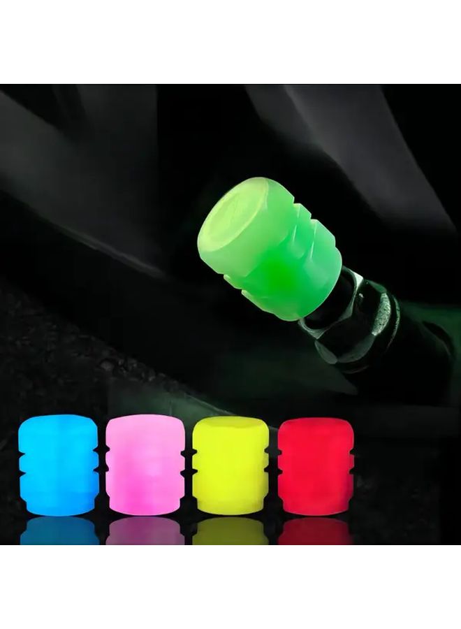 Glow In The Dark Valve Stem Caps 12pcs High Visibility Safety Light Up Wheel Covers - Image 1
