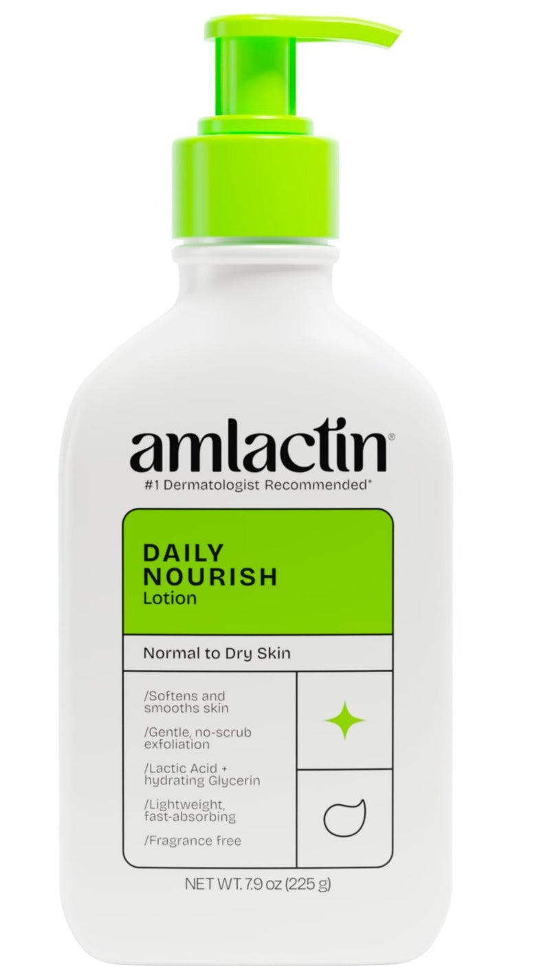 AmLactin Daily Moisturizing Body Lotion,225GM Ounce (Pack of 1) Bottle with Pump, Paraben Free