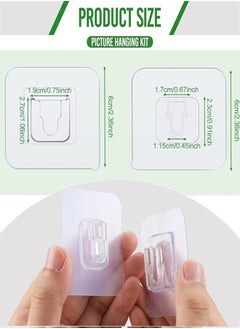 Generic 10 Pair Double Sided Adhesive Wall Hooks, Clear Self Adhesive Hooks, Waterproof Sticky Hooks Heavy Duty Wall Hangers Without Nails Removable for Kitchen, Bathroom, Office  - Image 2