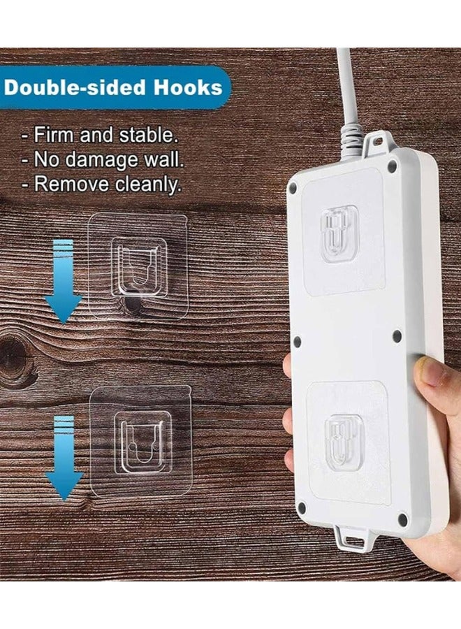 10 Pair Double Sided Adhesive Wall Hooks, Clear Self Adhesive Hooks, Waterproof Sticky Hooks Heavy Duty Wall Hangers Without Nails Removable for Kitchen, Bathroom, Office  - Image 3