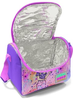CORAL HIGH Pink Purple Fashion Girl Patterned Girl Thermal Insulated Lunch Bag and Pencil Case Set  - Image 2
