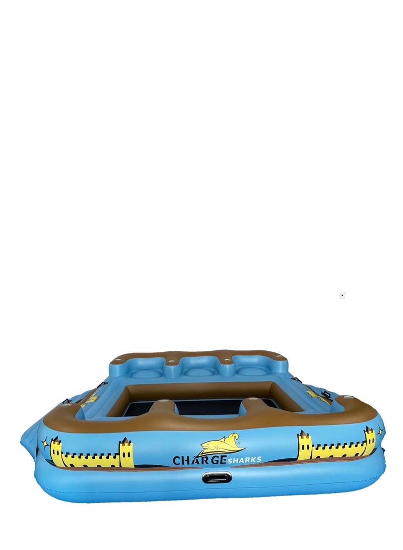 Cool Baby Style COOLBABY Tropical Island 6 Seat Floating Lounge Raft -121×102inch  - Image 3