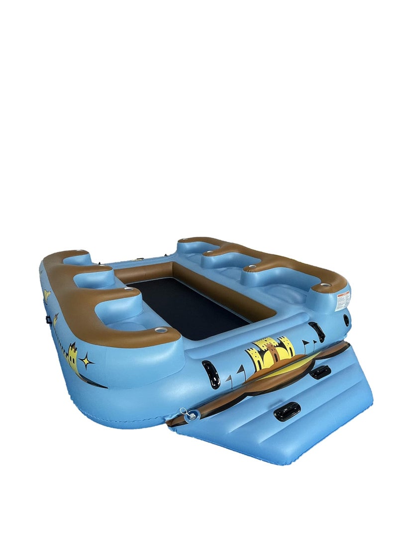 Cool Baby Style COOLBABY Tropical Island 6 Seat Floating Lounge Raft -121×102inch  - Image 5