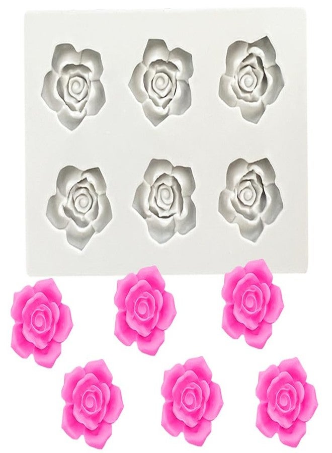 LEGACYCART 2 PCS Flower Fondant Rose Silicone Molds Rose Camellia Daisy Flower Silicone Mold for Resin Casting, Polyresin Sugarcraft Chocolate Cupcake Fondant Cake Decorating Tools - Image 4