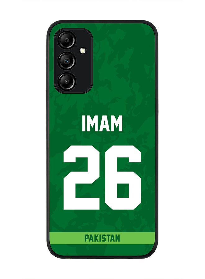 Stylizedd Rugged Black Edge Case for Samsung Galaxy A14 / A14 5G, Slim fit Soft Case Flexible Thin Cover - Player Name - Imam-ul-Haq, Jersey Number- 26 - Image 1