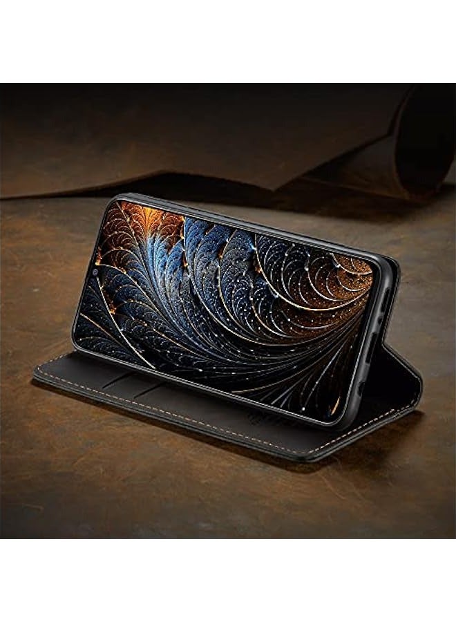 Phone Case Compatible for Samsung Galaxy M31 / M21S, Protector Scratch Resistant Leather Kickstand Card Slots Money Pocket Black - Image 4