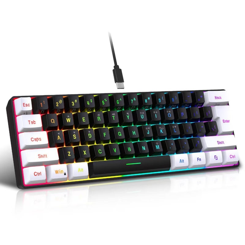Mechanical keyboard 61 keys RGB gaming keyboard for business office portable compact wired keyboard mini gaming mechanical keyboard - Image 1