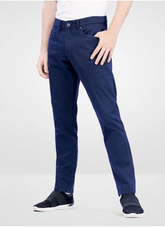 Web Denim Web Denim Navy Mid Waist Regular Fit Straight Stretchable Jeans Fashionable Relaxed Fit Comfortable Denim Pant For Men  - Image 2