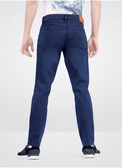 Web Denim Web Denim Navy Mid Waist Regular Fit Straight Stretchable Jeans Fashionable Relaxed Fit Comfortable Denim Pant For Men  - Image 3