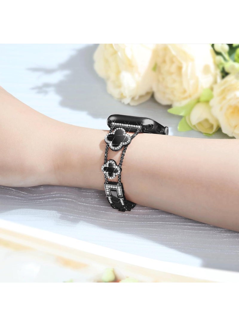 Y&D For Apple Watch 42/44/45MM Fashion Diamond Clover Metal Strap  - Image 3