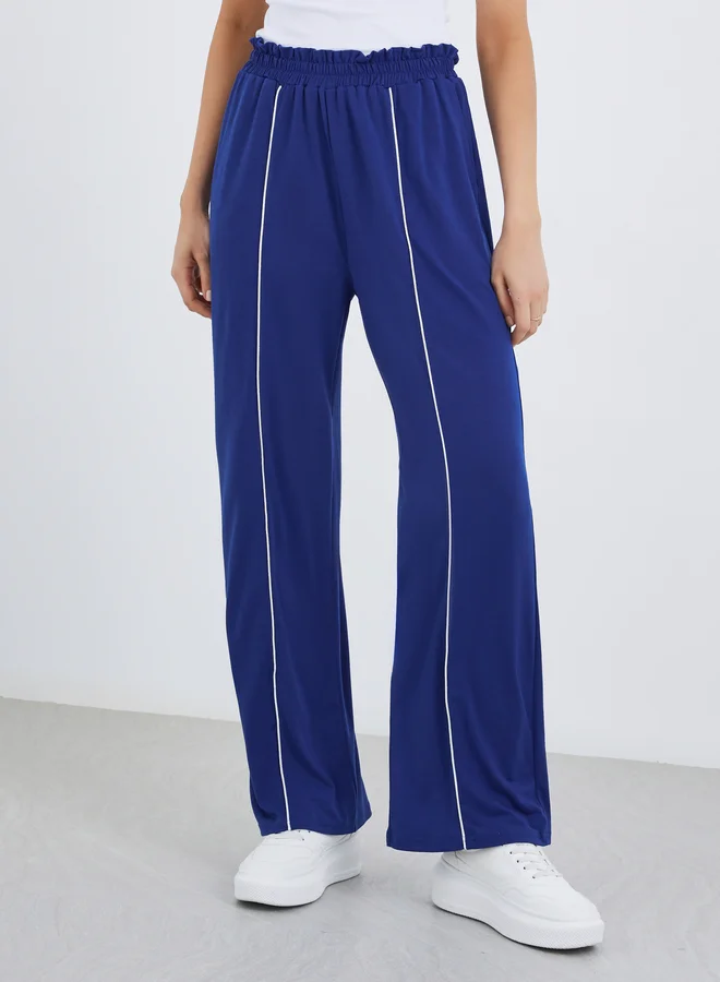 تايك تو Take Two Piping Detail Pants with Elastic Waistband
